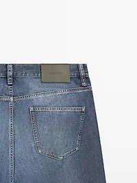 Lightweight straight-leg cotton jeans