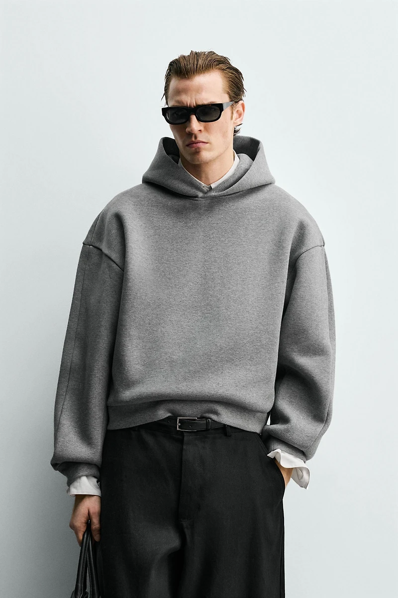 COMPACT BOXY FIT HOODIE SWEATSHIRT