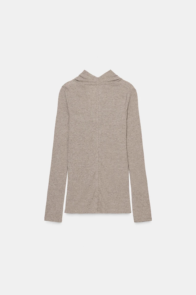 DRAPED LYOCELL T-SHIRT