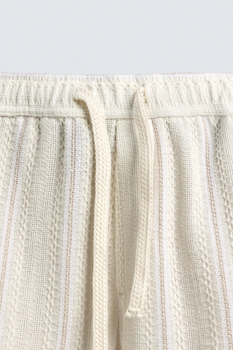 REGULAR FIT TEXTURED SHORTS