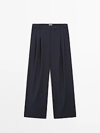 Pantalon à pinces doubles 100 % laine - STUDIO