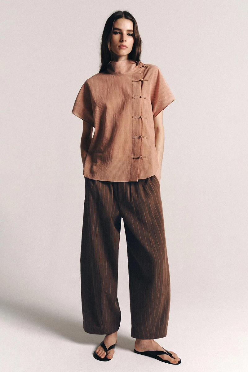 PANTALON RAYÉ EN LIN ZW COLLECTION
