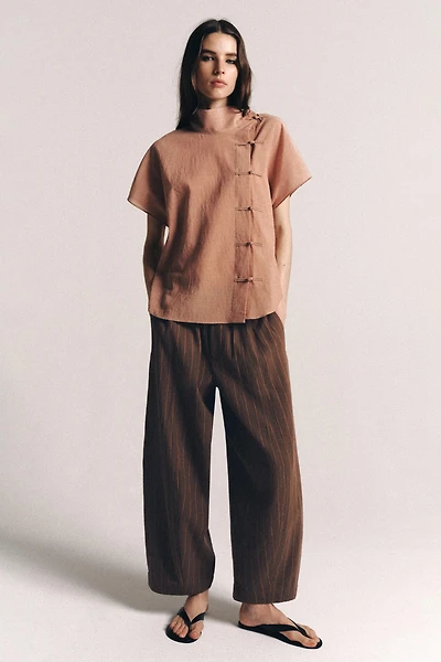 PANTALON RAYÉ EN LIN ZW COLLECTION