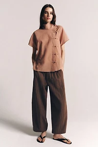 PANTALON RAYÉ EN LIN ZW COLLECTION