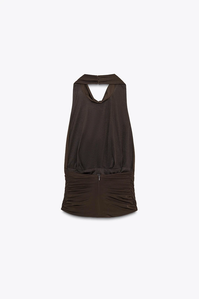 DRAPED HALTER TOP