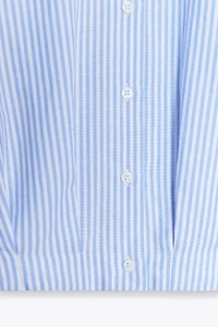 CHEMISE COURTE OXFORD RAYÉE AVEC PLIS À LA TAILLE