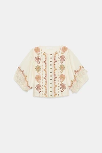BLOUSE À FRANGES BRODÉES
