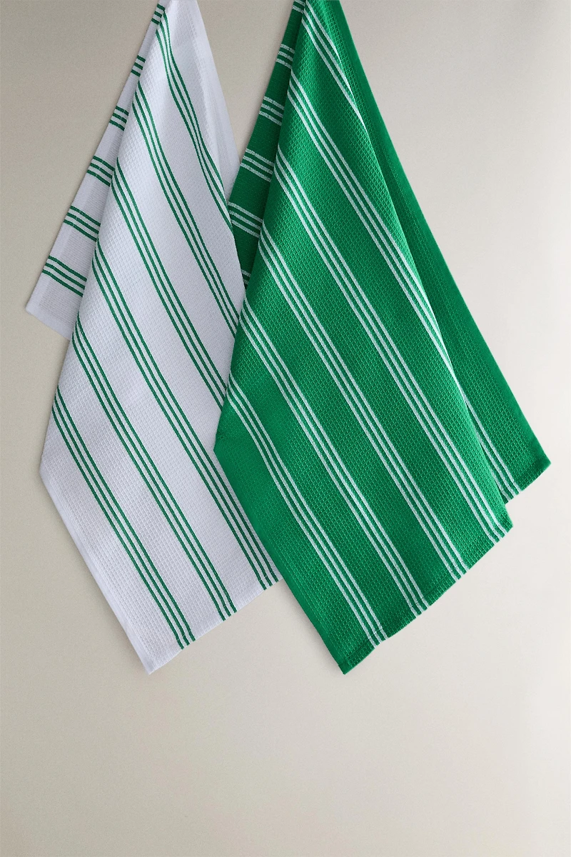 STRIPED KITCHEN TOWEL SET (PACK OF 2)