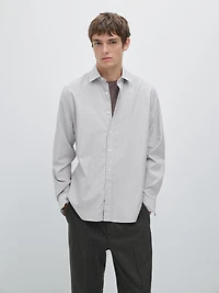 Regular fit melange striped shirt