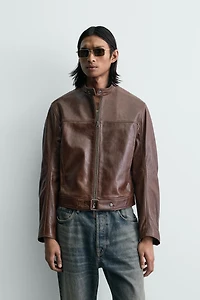 BLOUSON COURT EN CUIR