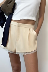 SATIN LACE SHORTS