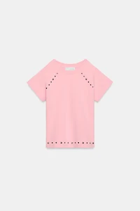 WASHED EFFECT STUDDED T-SHIRT