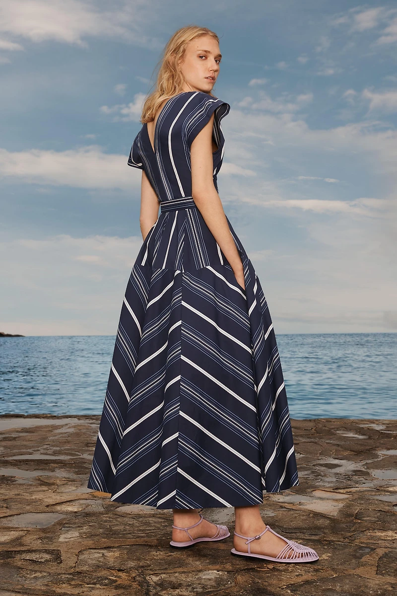 LIMITED EDITION GODET STRIPE DRESS