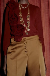 PANTALON LARGE SATINÉ