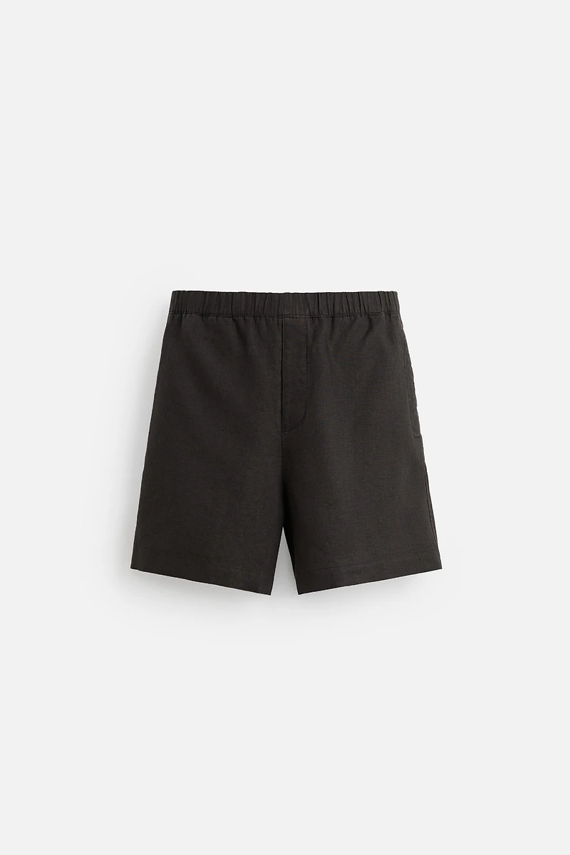 100% LINEN BERMUDA SHORTS