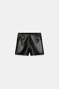 FAUX LEATHER HIGH-WAISTED SHORTS