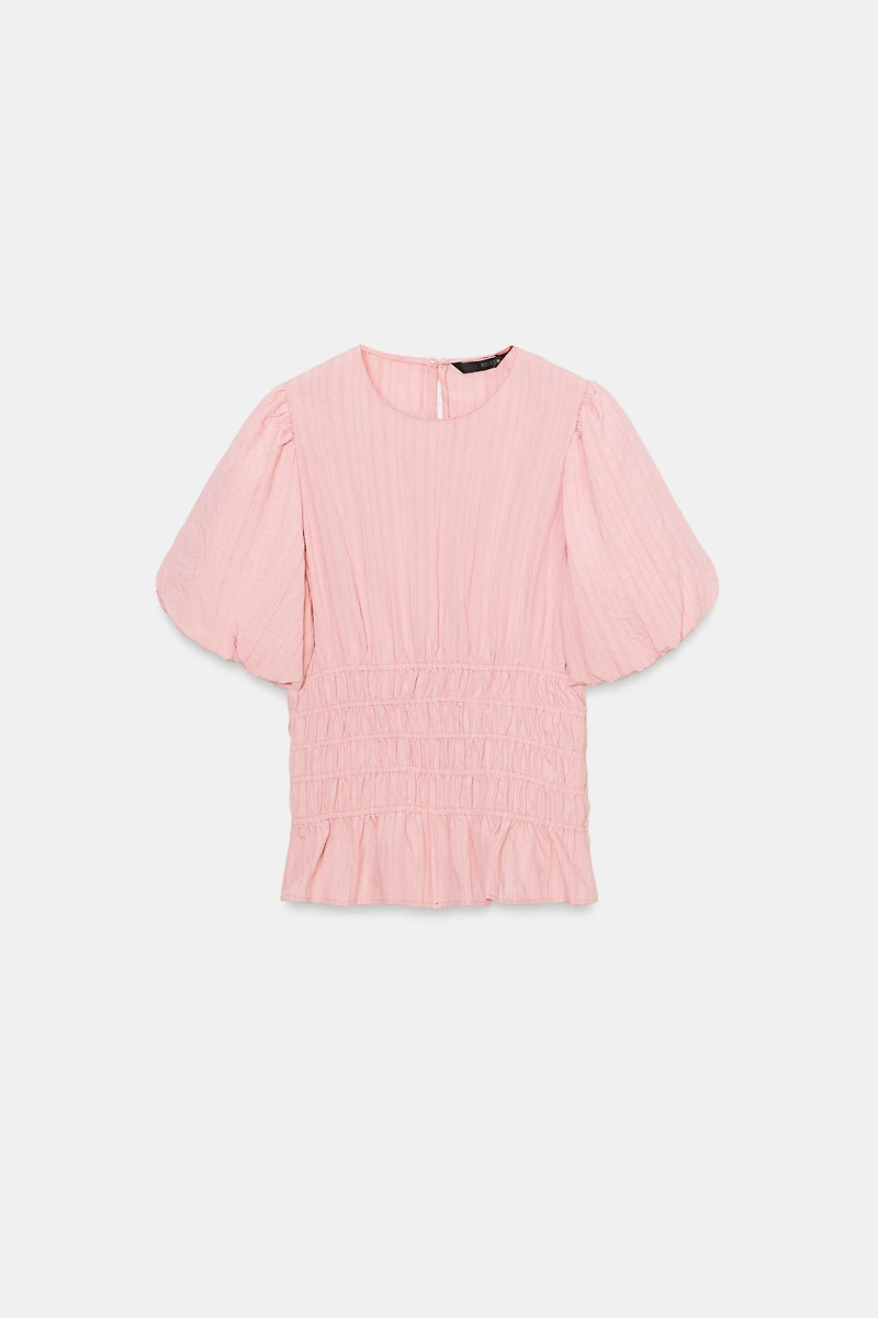 TOP NID D'ABEILLE MANCHES BOUFFANTES