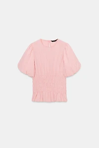 TOP NID D'ABEILLE MANCHES BOUFFANTES