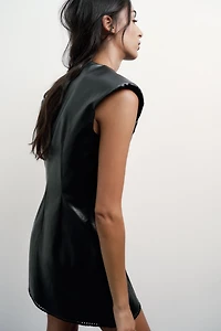 FAUX LEATHER MINI DRESS