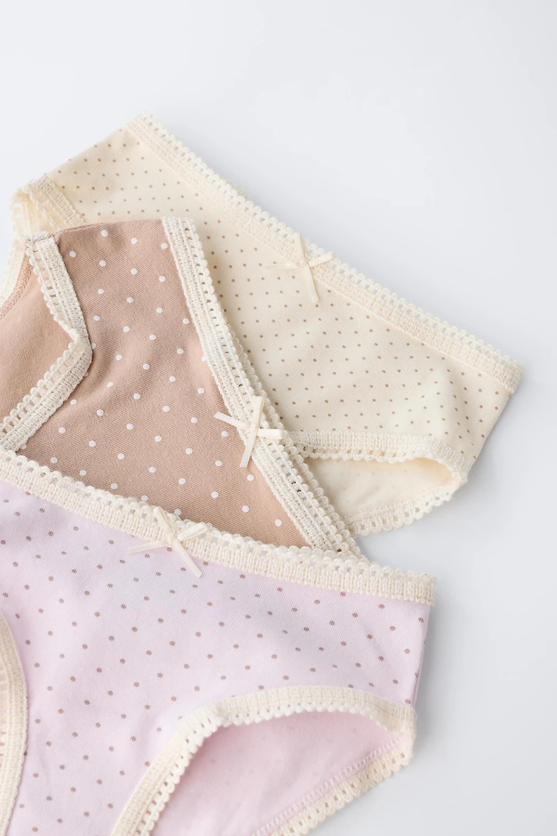 1 1/2-6 ANS/ LOT DE SIX CULOTTES À POIS