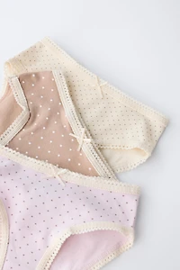 1 1/2-6 ANS/ LOT DE SIX CULOTTES À POIS