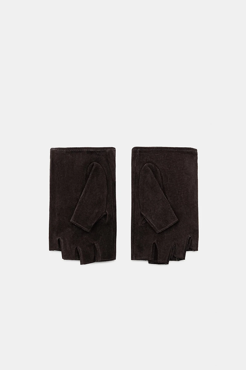 100% SUEDE FINGERLESS GLOVES