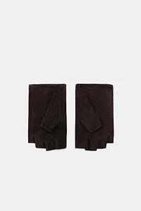 100% SUEDE FINGERLESS GLOVES