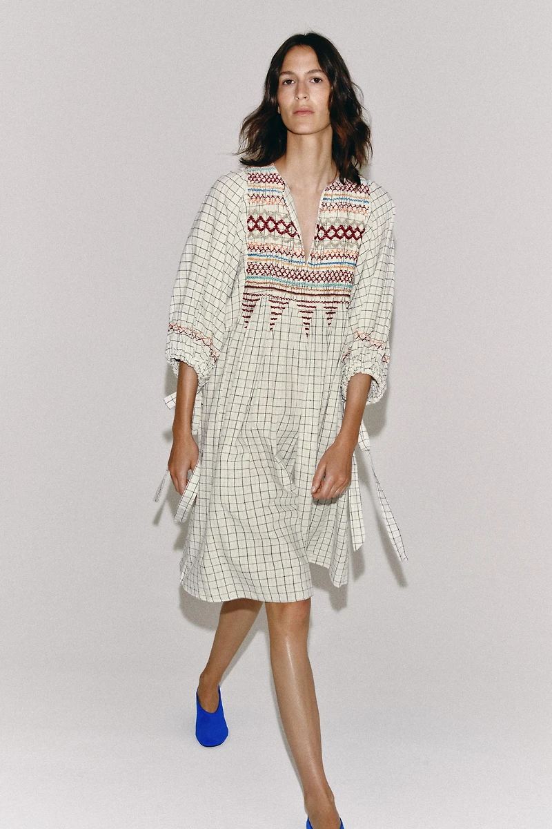 ZW COLLECTION LINEN BLEND MIDI DRESS