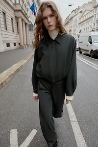 BLOUSON BOMBER COURT À MANCHES BALLON ET RAYURES TENNIS