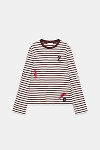 EMBROIDERED STRIPED T-SHIRT