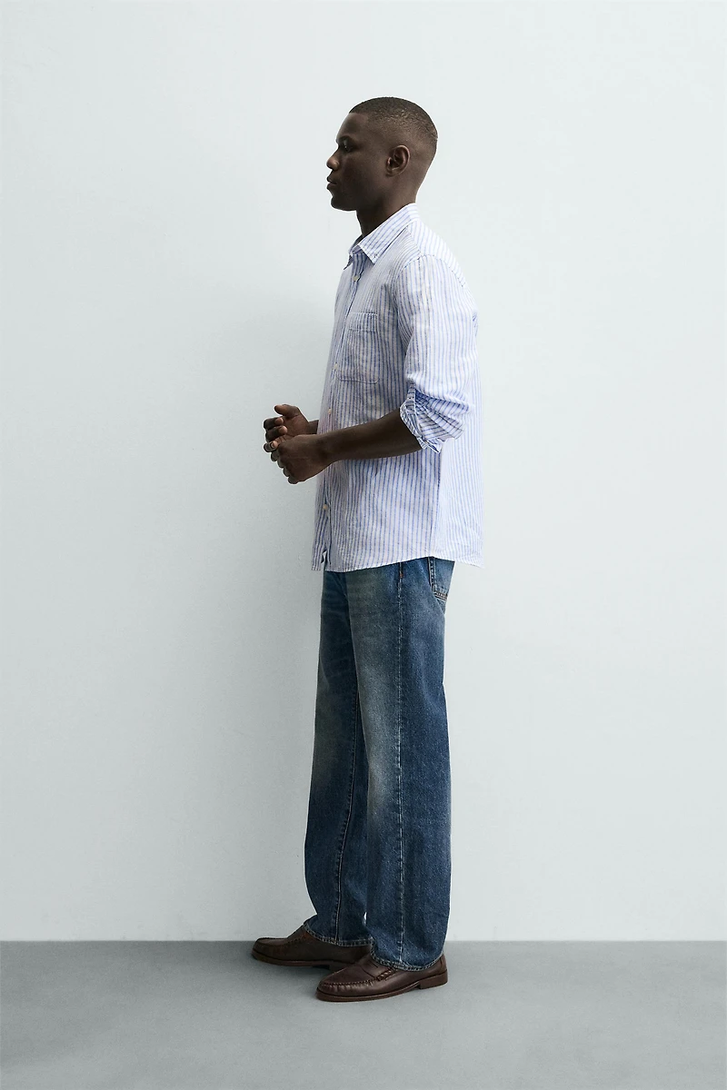 REGULAR FIT LINEN-COTTON SHIRT