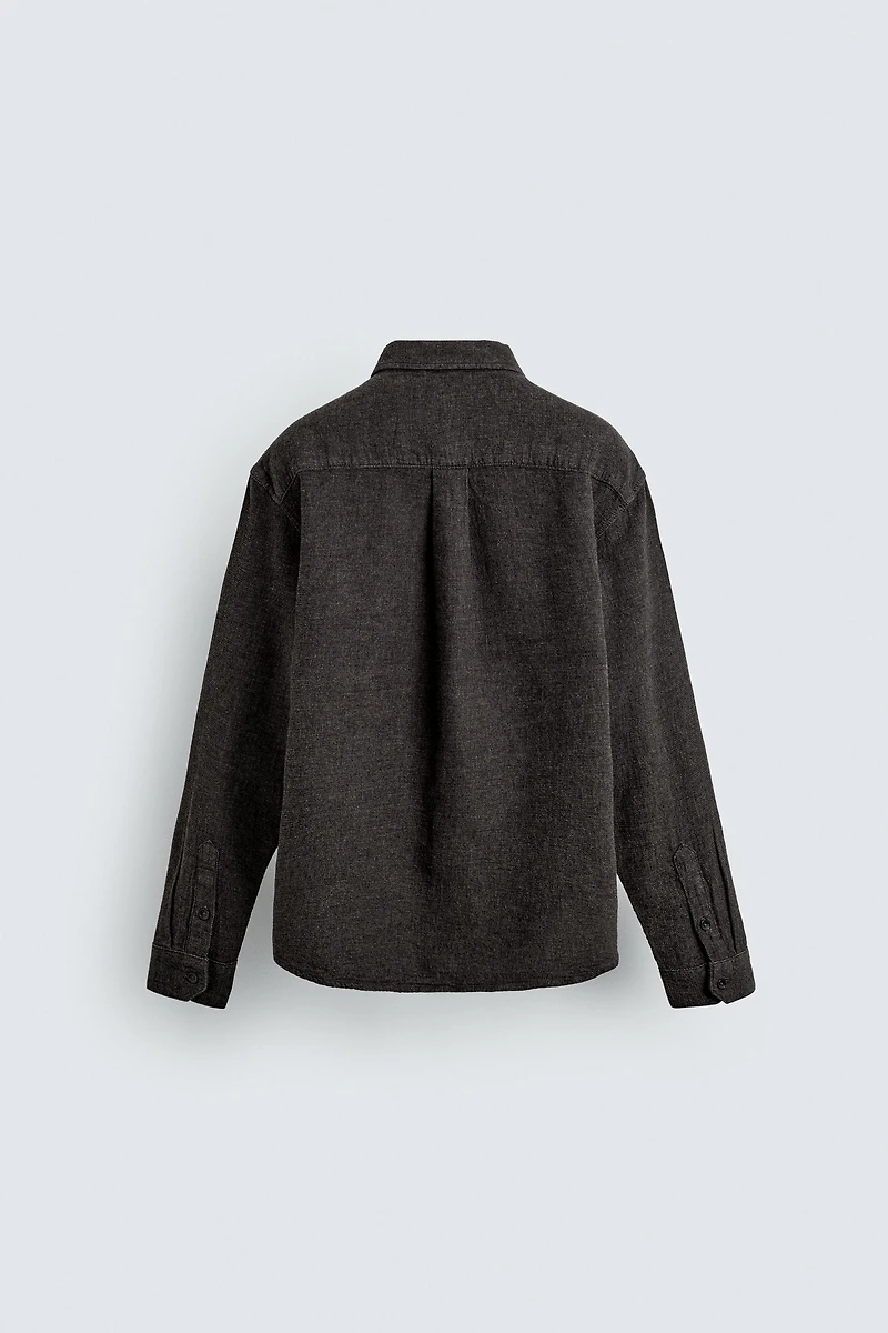 RELAXED FIT TEXTURED OVERSHIRT