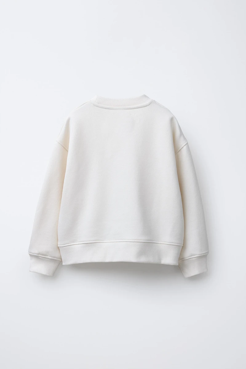 TEXT AND BEAR PRINT SWEATSHIRT