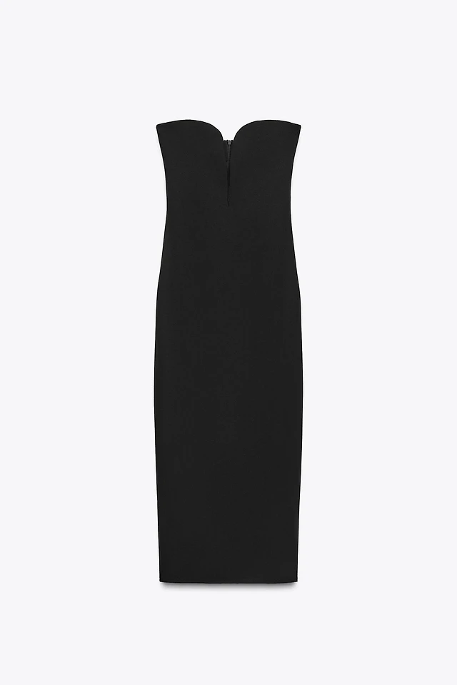 Zara SWEETHEART NECKLINE MIDI DRESS at Mall of America in Bloomington, MN