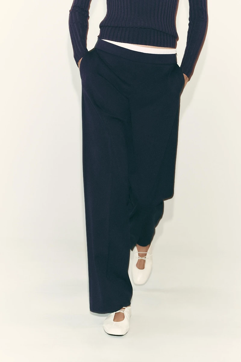 DOUBLE WAIST STRAIGHT LEG PANTS