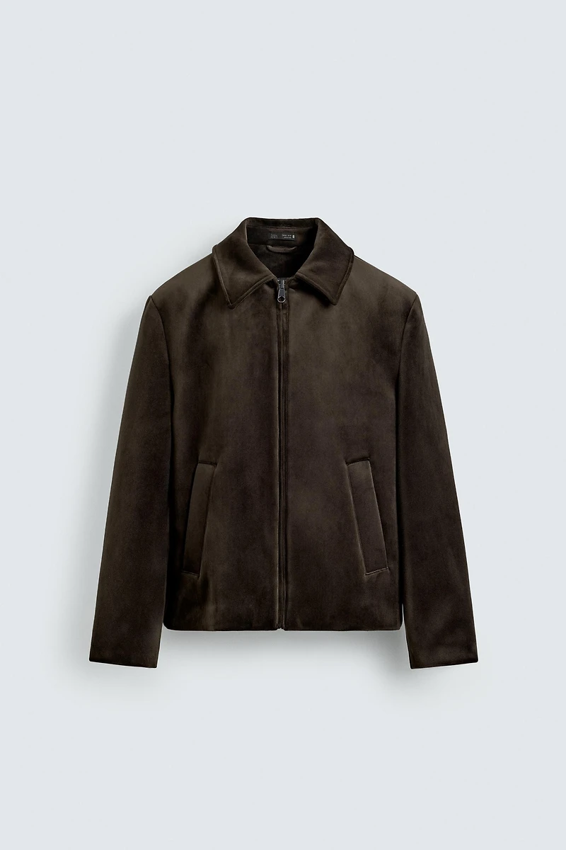 BLOUSON REGULAR FIT EN VELOURS