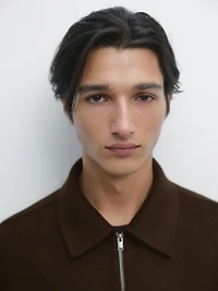 Wool blend jacket with zip detail