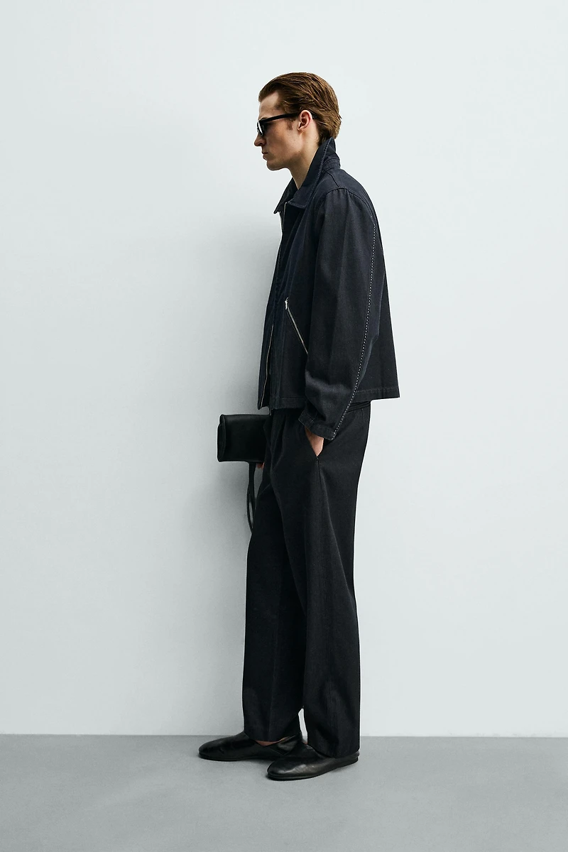 PANTALON CHINO DENIM SURPIQÛRES CONTRASTÉES