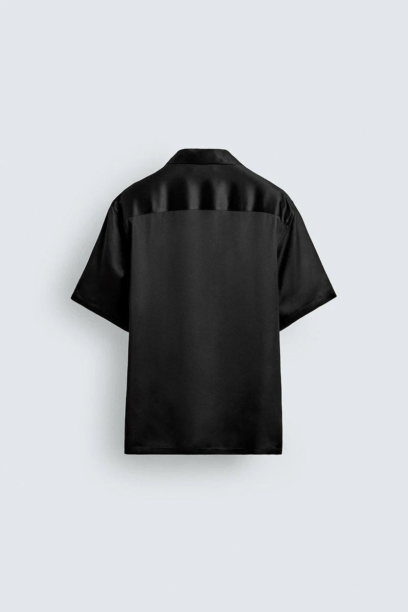 REGULAR FIT SATIN EFFECT SHIRT