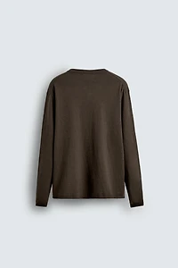 PULL COL BOUTONNÉ EN COTON ET CACHEMIRE