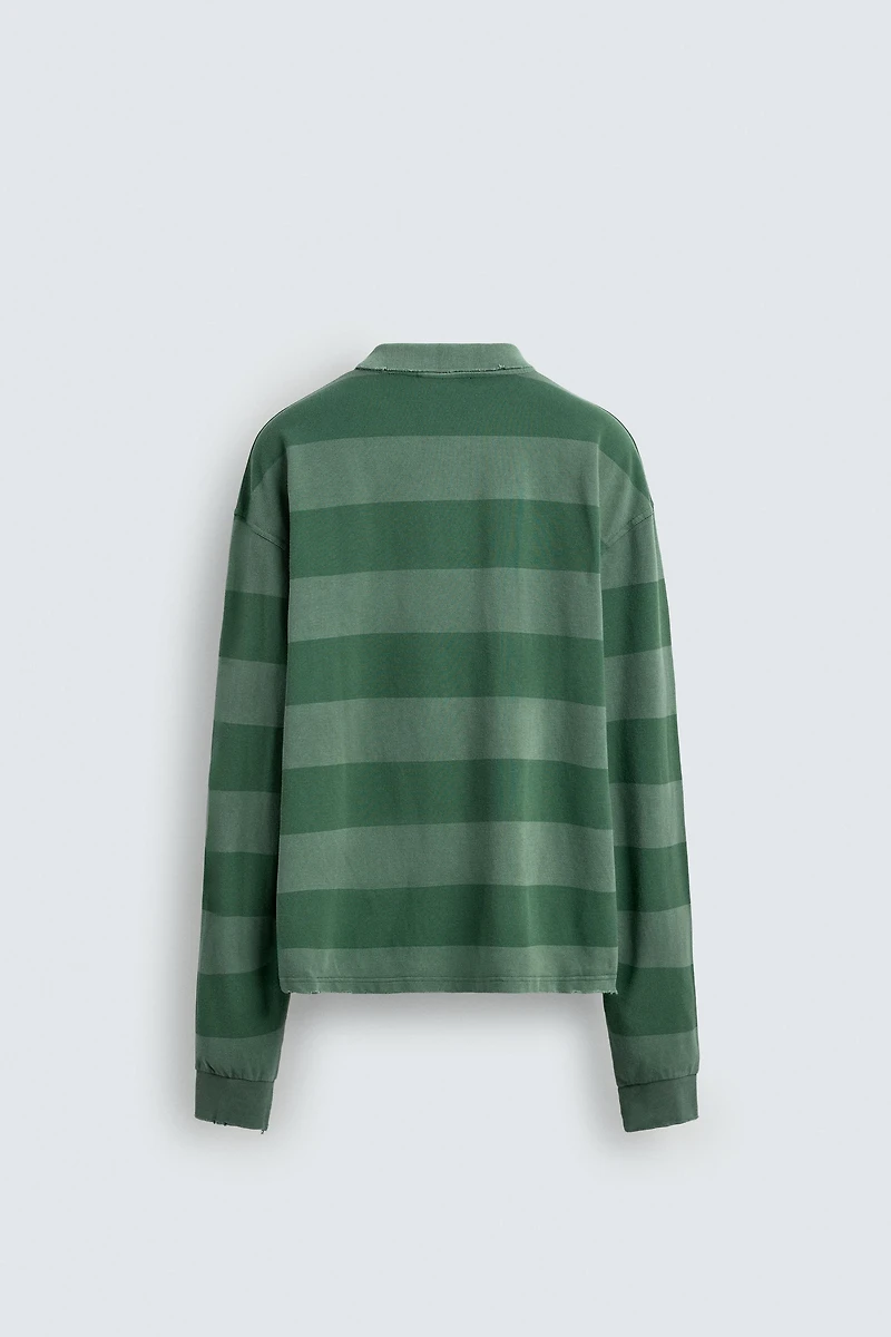 WASHED STRIPED PIQUÉ POLO SHIRT