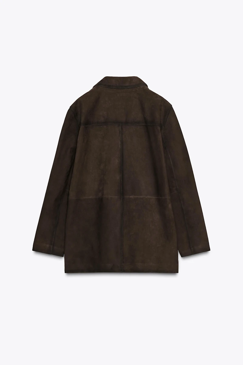 100% SUEDE LEATHER BLAZER ZW COLLECTION LIMITED EDITION