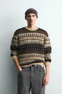 BOUCLÉ TEXTURED JACQUARD JUMPER