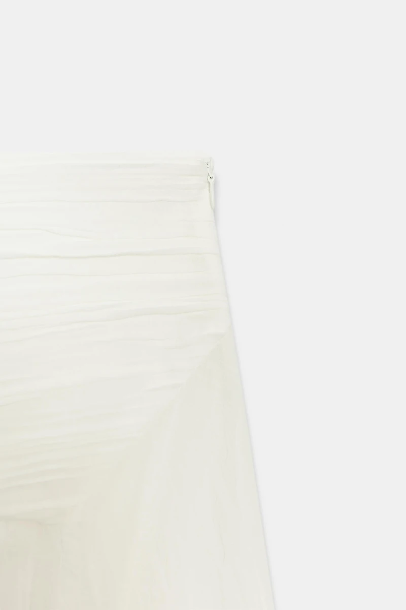ASYMMETRIC RUSTIC FABRIC SKIRT