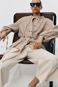 ZW COLLECTION STRIPED LINEN SHIRT