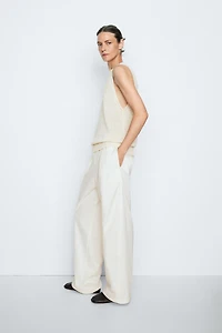 STUDIO Silk-Blend Knit Halter Top