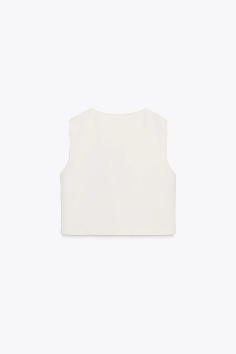 SLEEVELESS CREPE TOP