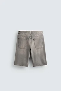 SPLASH PRINT BAGGY FIT DENIM SHORTS