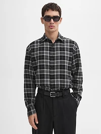 Cotton blend check shirt