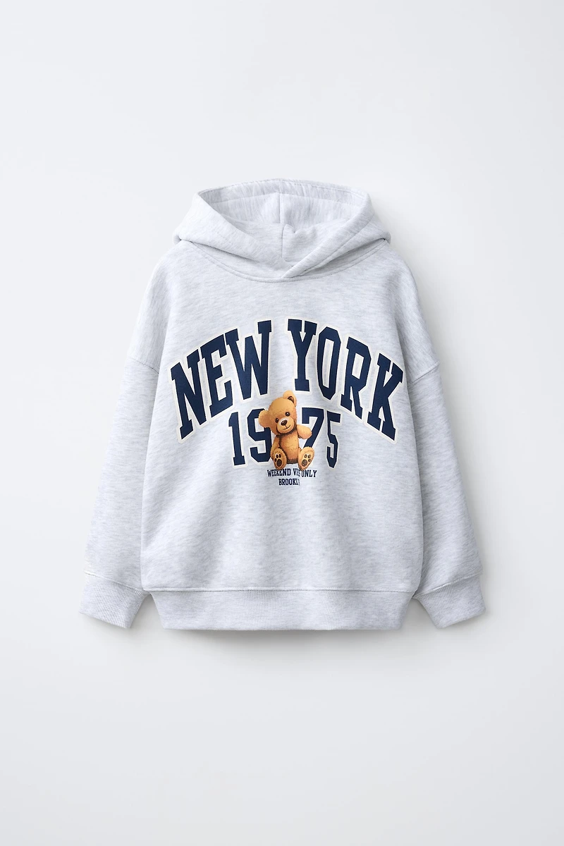 BEAR PRINT HOODIE